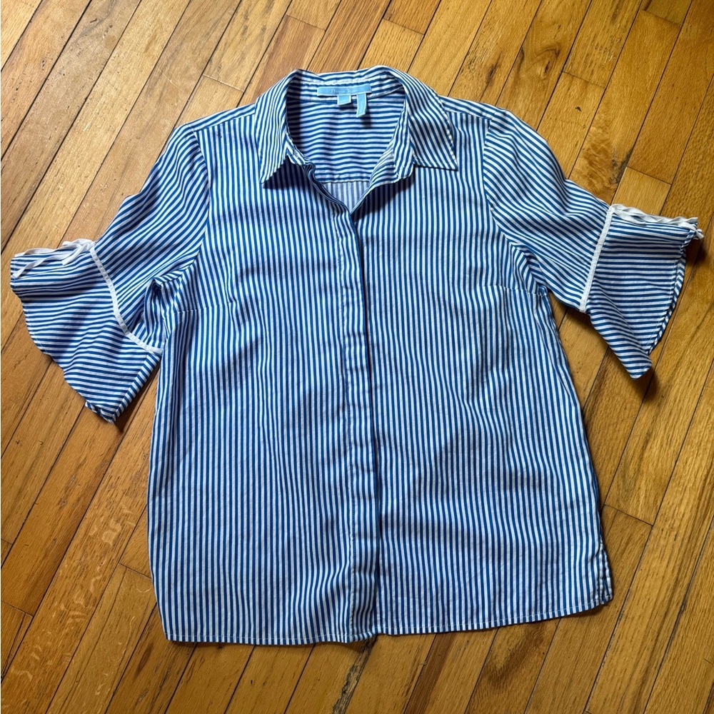 Draper James Nautical Blue and White Striped Top